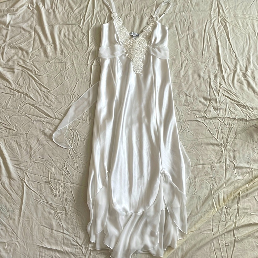 Wedding night gown, lace, silk, embellished